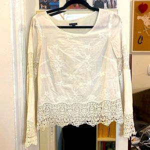 Ann Taylor Embroidered Blouse